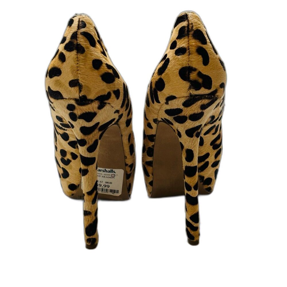 Steve Madden DejaVu Leopard Print Pony Hair Platform Pumps Size 7.5 Stiletto NWT - Picture 5 of 9